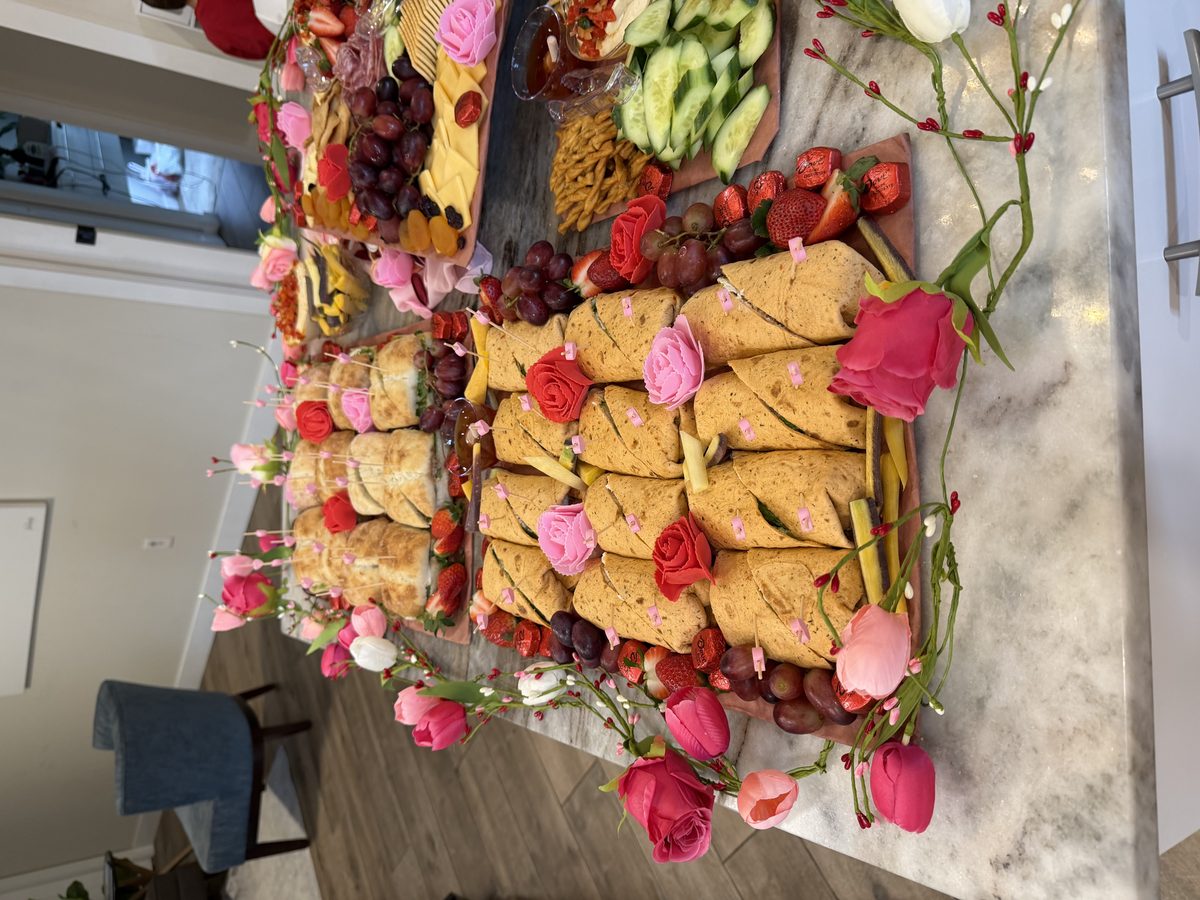 Grazing board with sandwiches